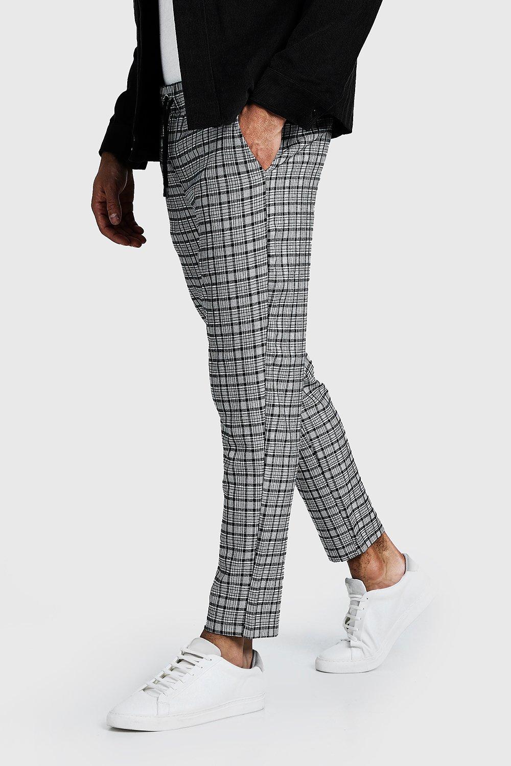 boohooman smart checked jogger