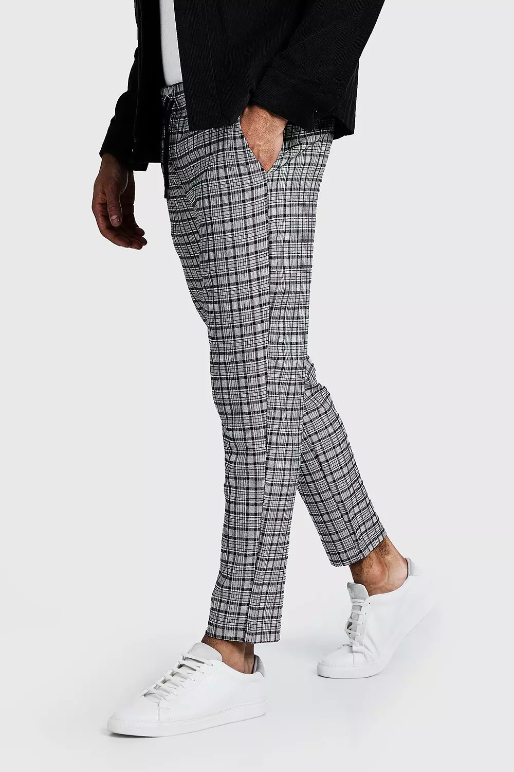 Boohooman checked joggers store