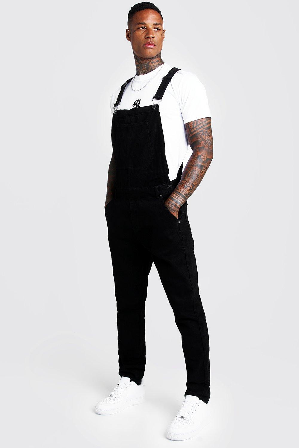 black slim overalls