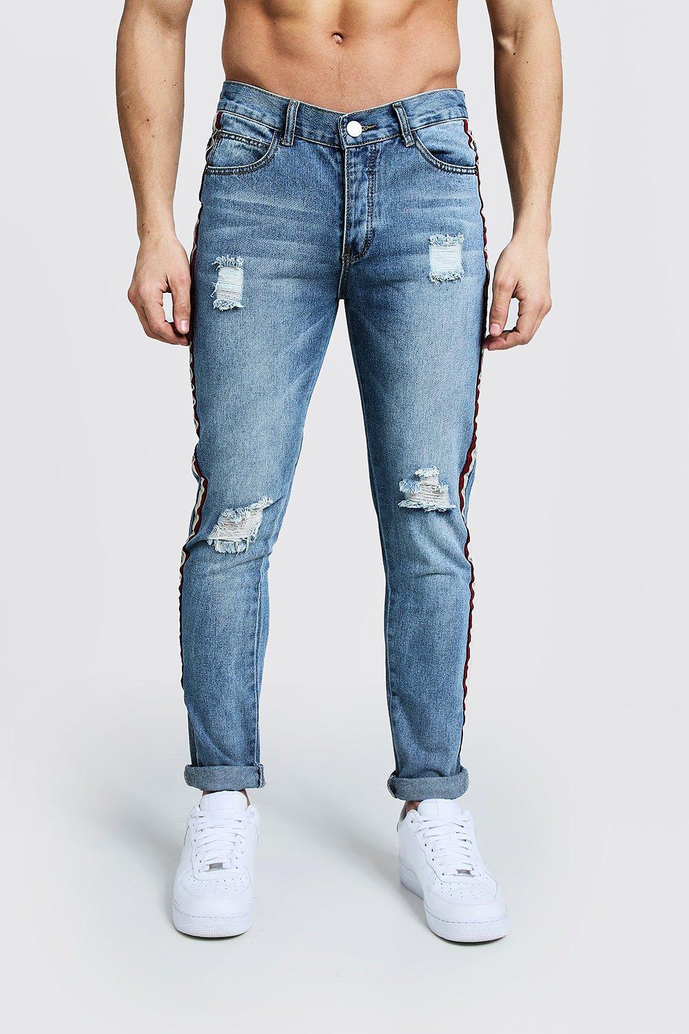 denim side tape jeans