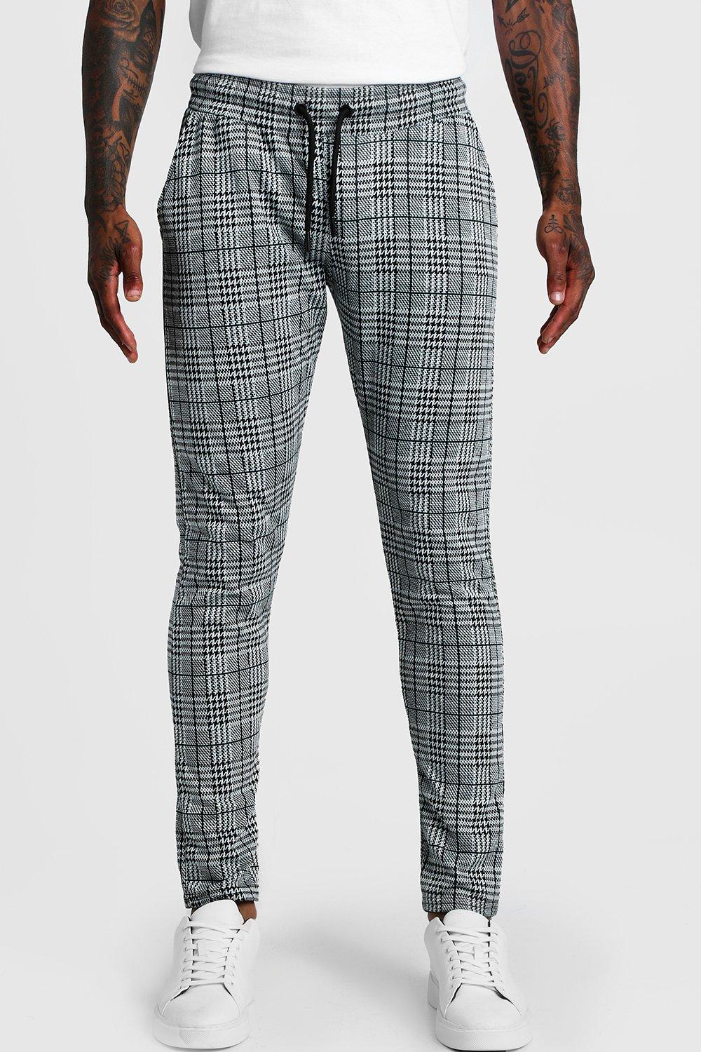 men's chequered joggers