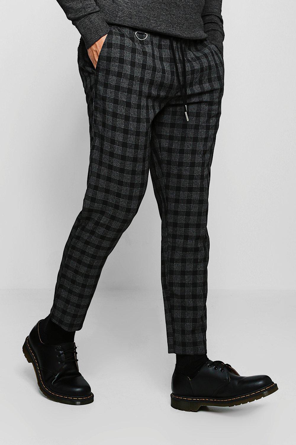 boohooman check joggers