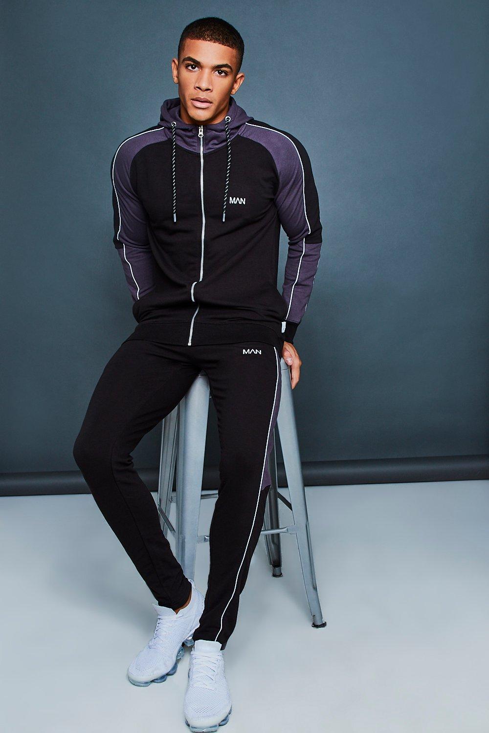 muscle fit tracksuit