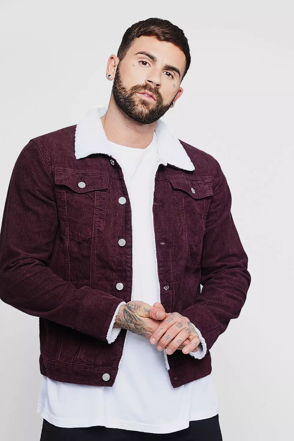 Boohooman corduroy jacket deals