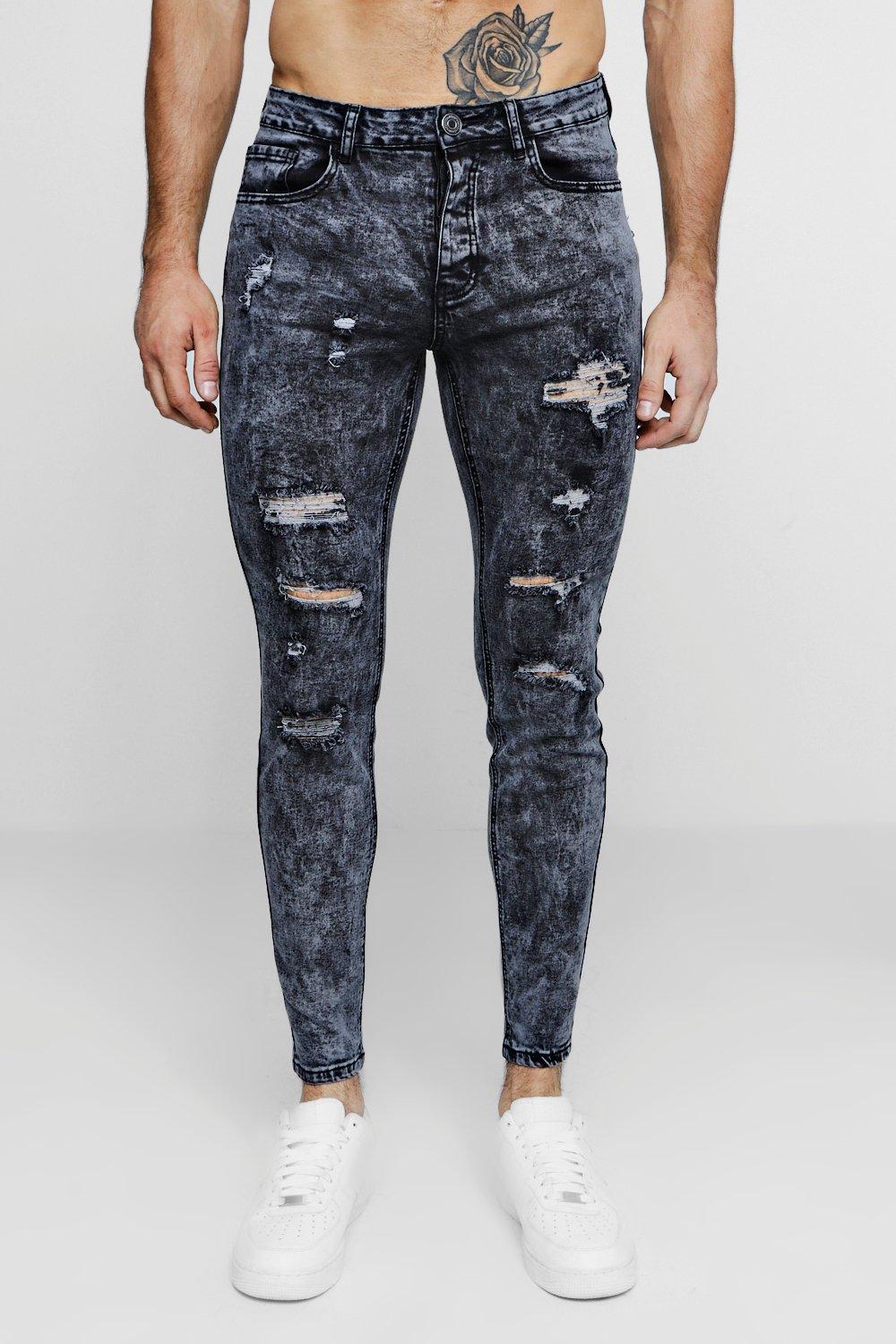 stone washed ripped jeans