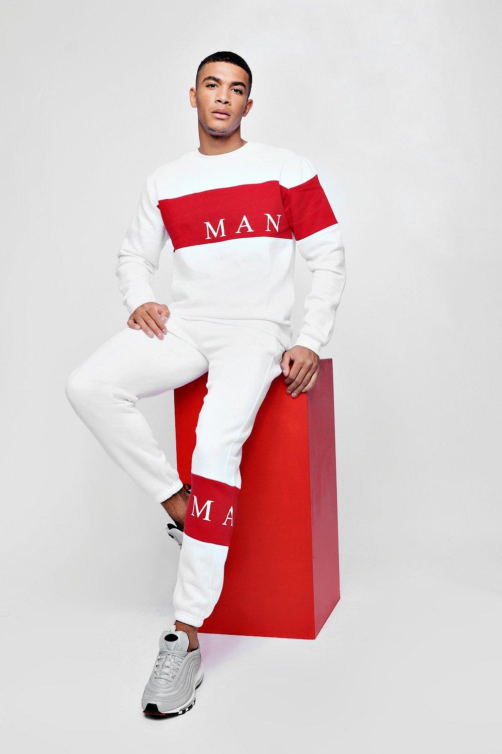 Mens hot sale tracksuits boohooman