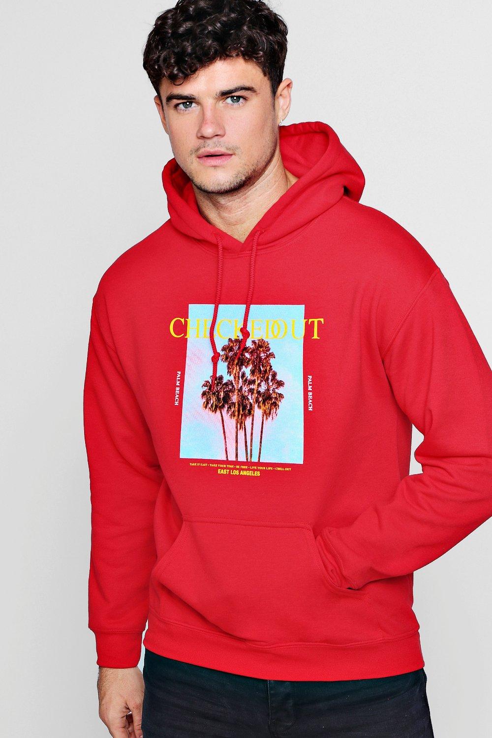 boohooman red hoodie