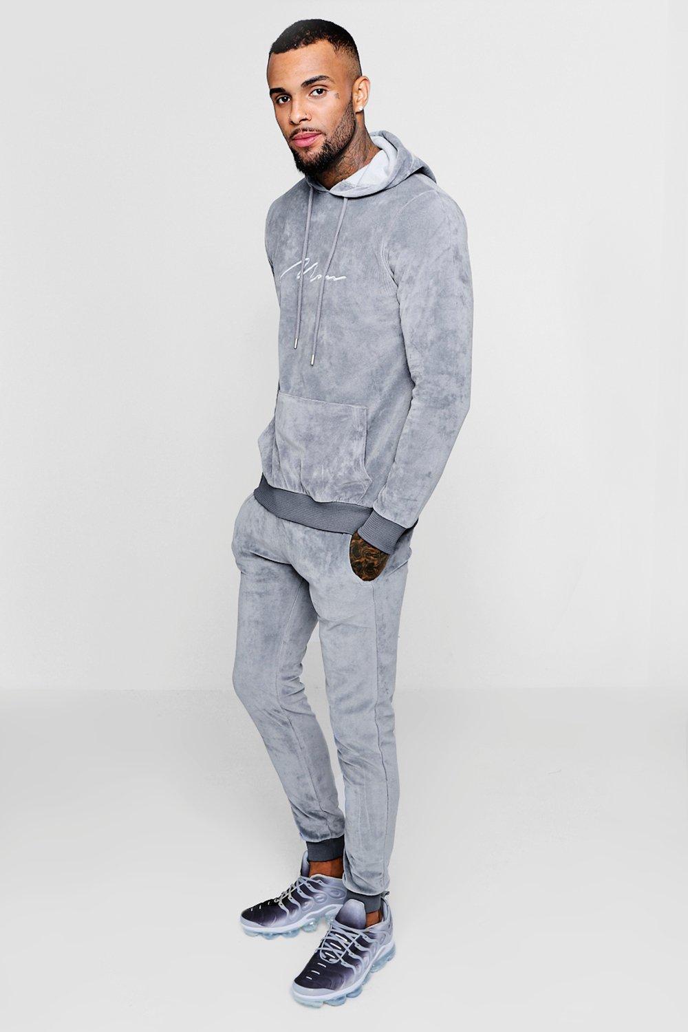 Boohooman store velour tracksuit