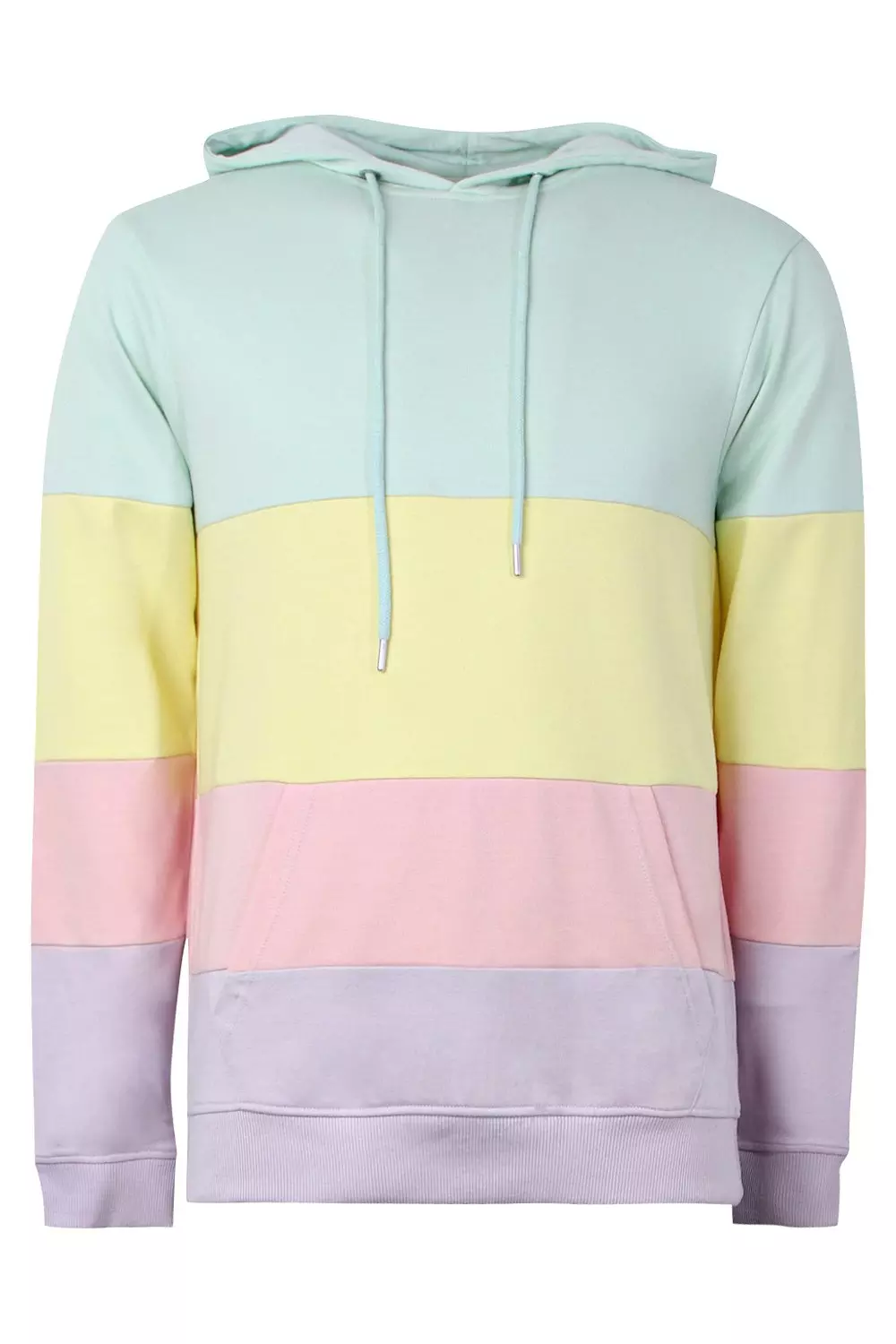 Pastel Colour Block Hoodie boohooMAN UK