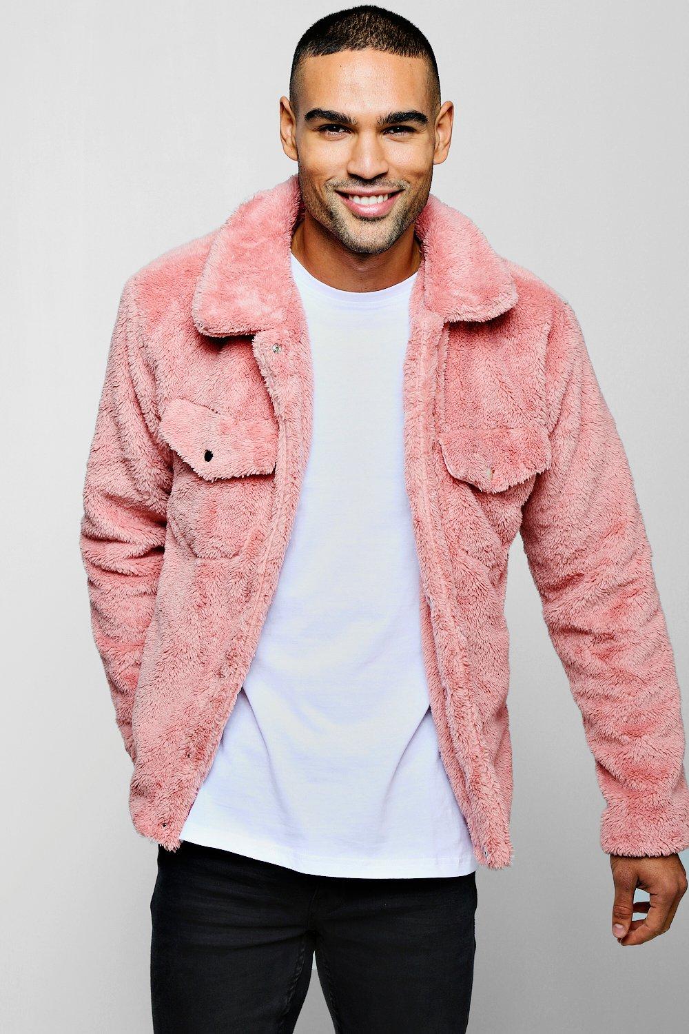 boohooman faux fur jacket