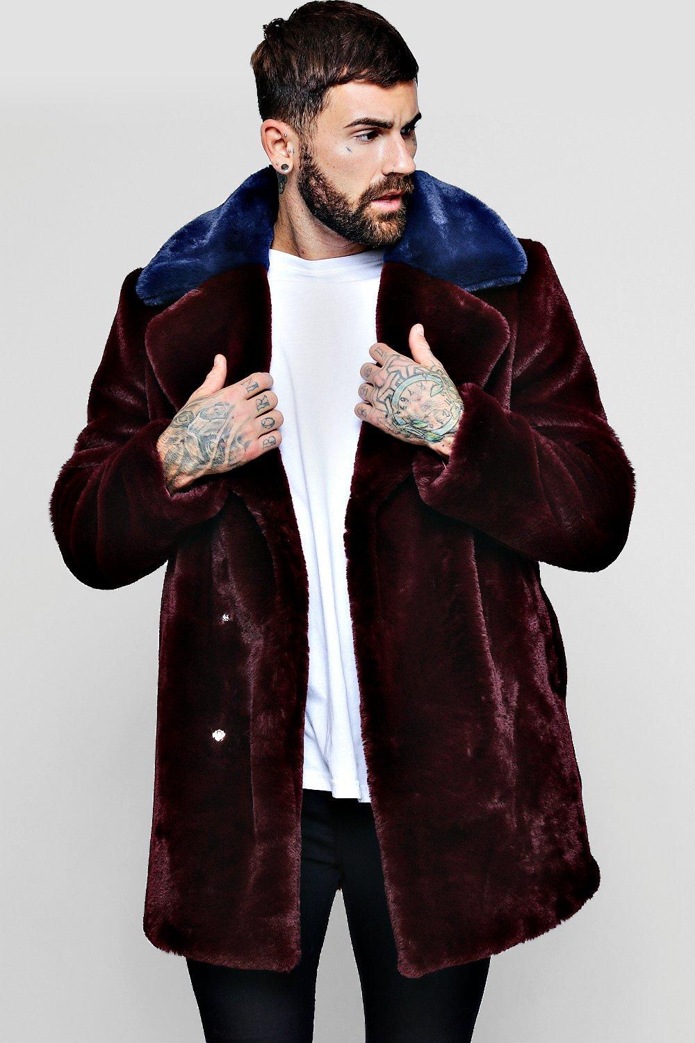 boohooman faux fur jacket