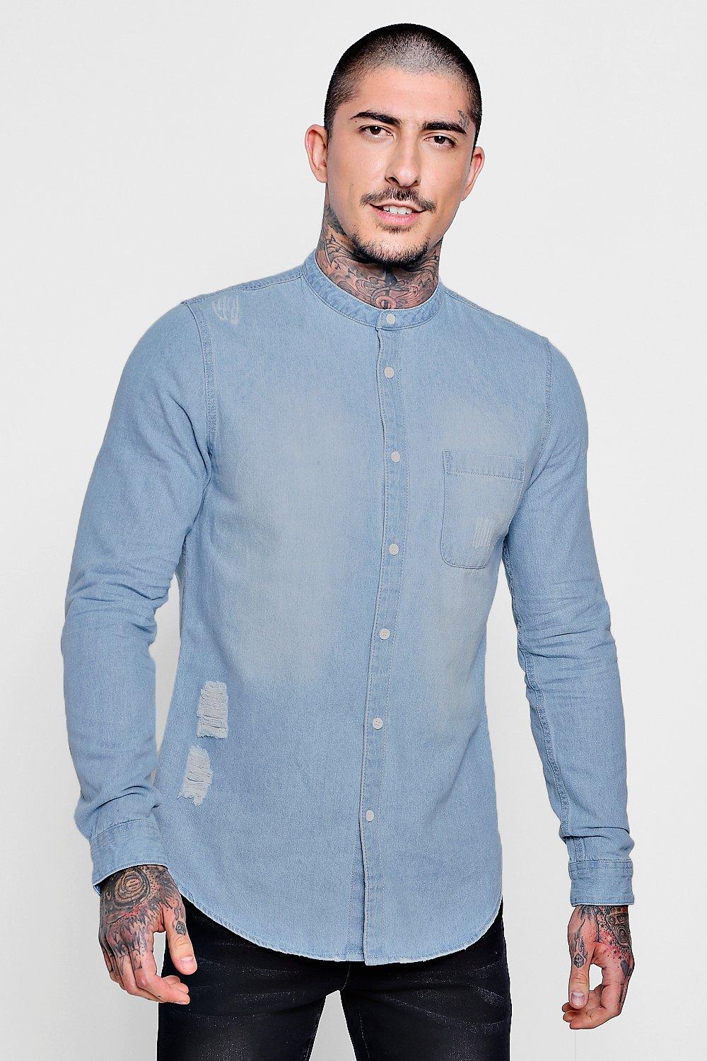 denim grandad shirt