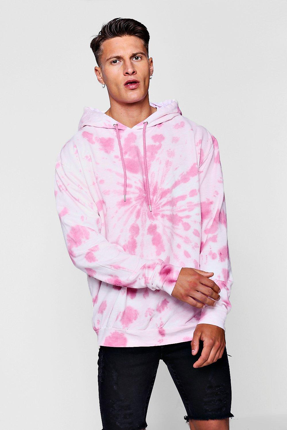 Oversized Over The Head Hoodie In Tie Dye boohooMAN USA