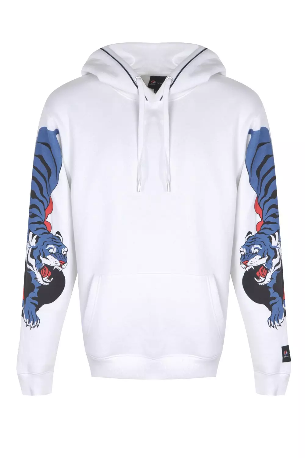 Pepsi x boohoo Tiger Sleeve Print Hoodie boohooMAN UK
