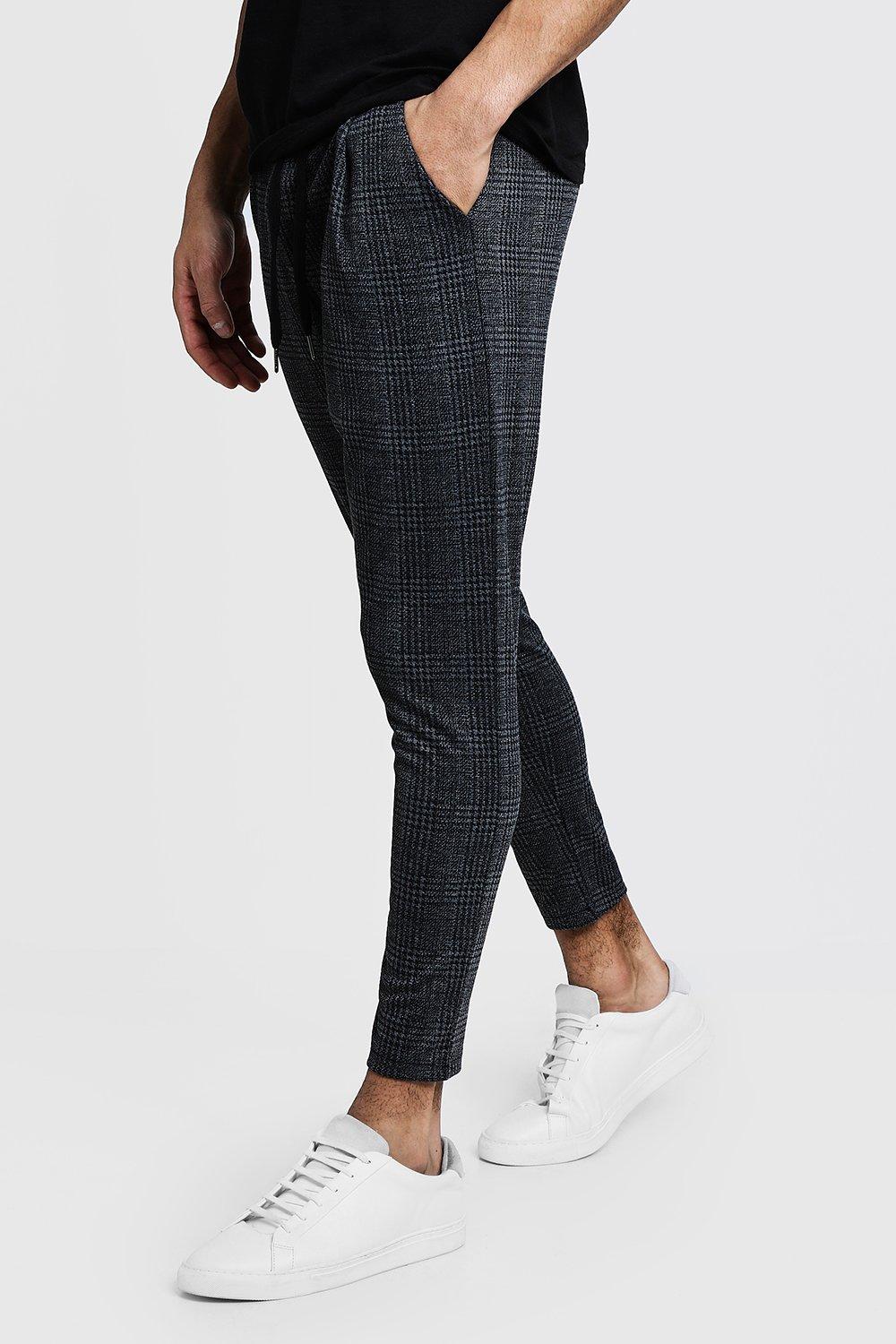 boohooman smart checked jogger