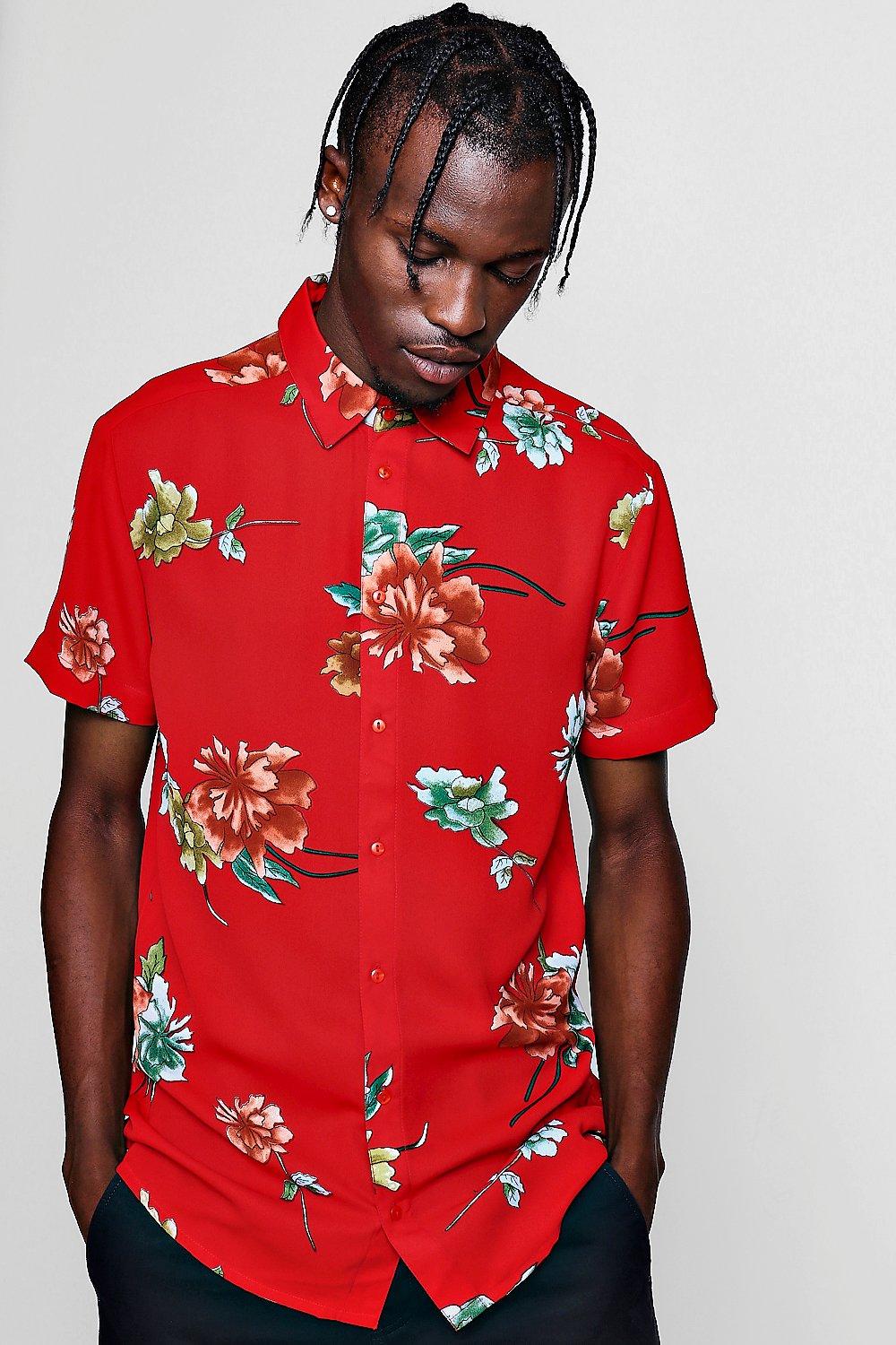 Red Print Shirt Shop Clothing Shoes Online