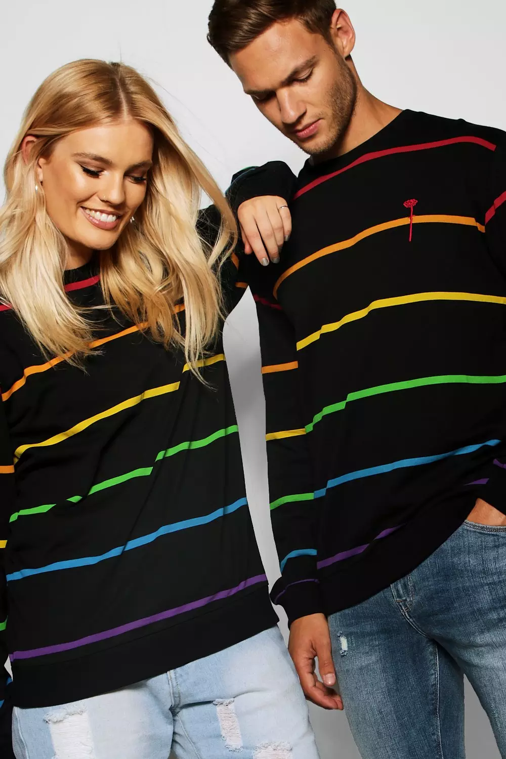 Pride Printed Sweater with Embroidered Chest alternative image