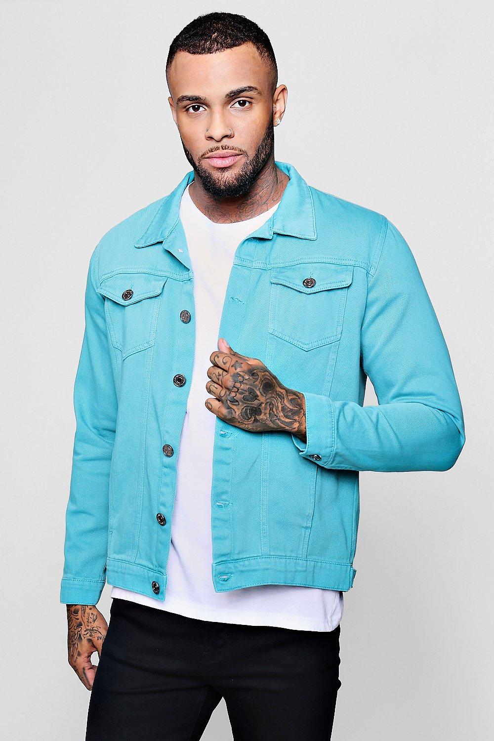 Turquoise Bleached Jean Jacket – worldSALON