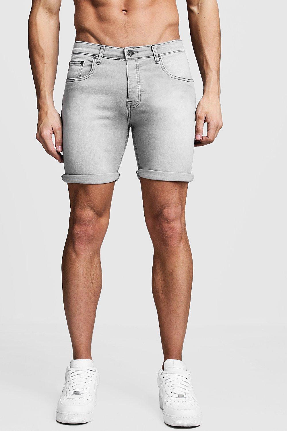 grey denim shorts