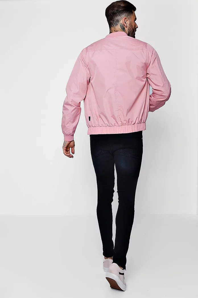 Pink MA1 Zip Bomber Jacket | boohooMAN USA Pink MA1 Zip Bomber Jacket | boohooMAN USA