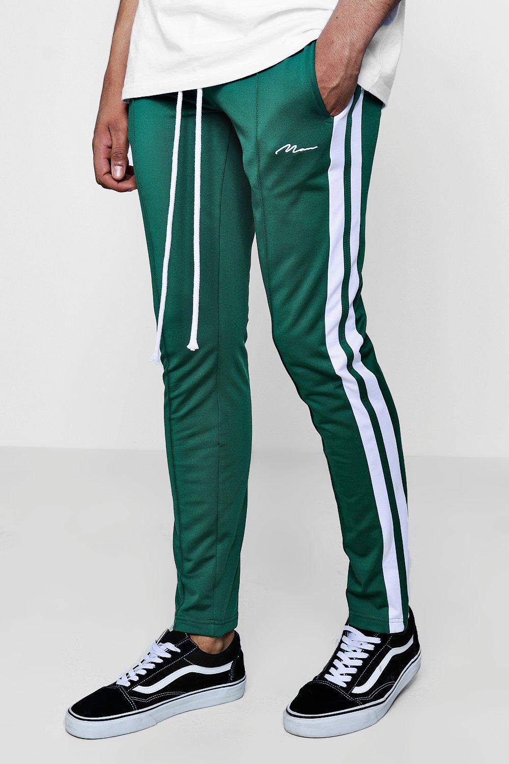 mens joggers with stripe down side