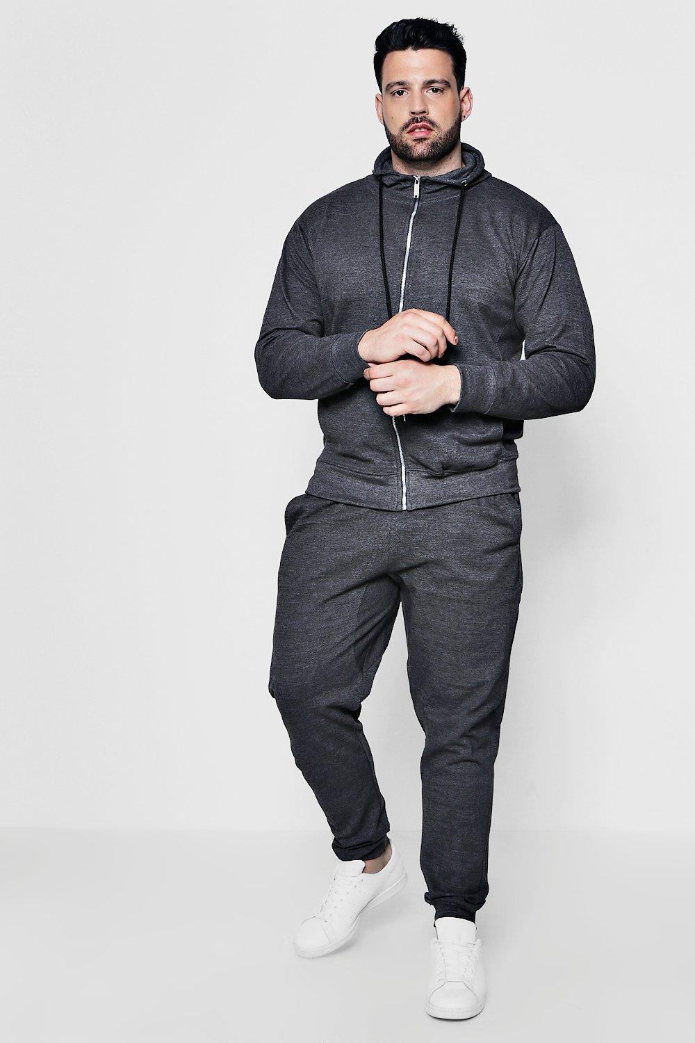 Big And Tall Skinny Fit Hooded Tracksuit - boohooMAN
