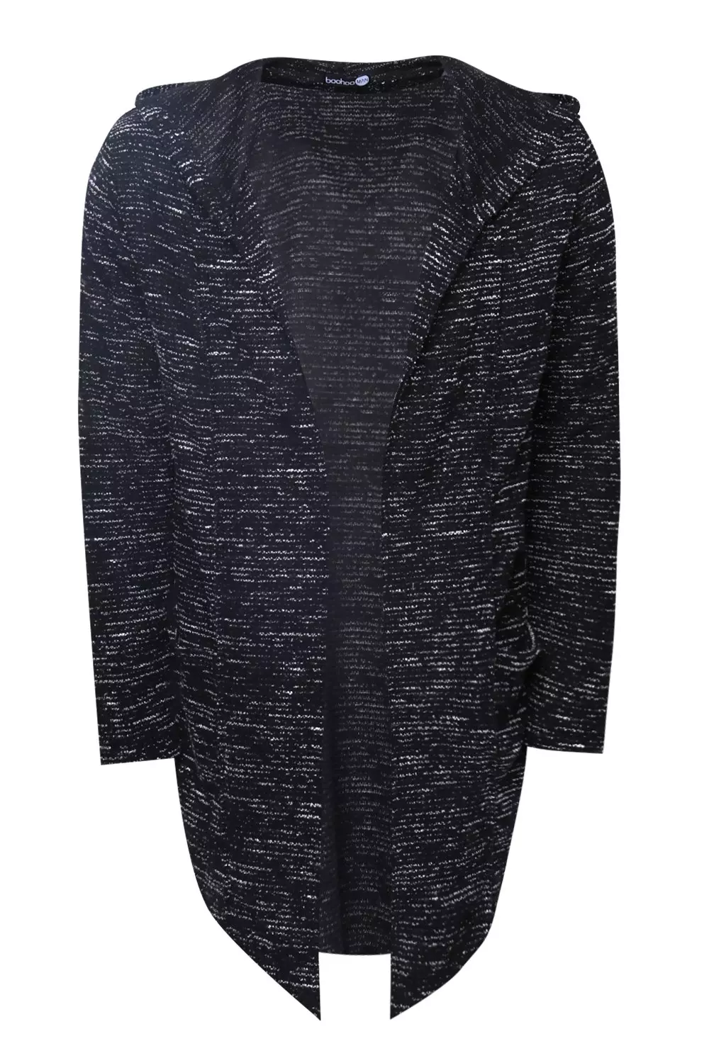 Black Longline Hooded Cardigan alternative image