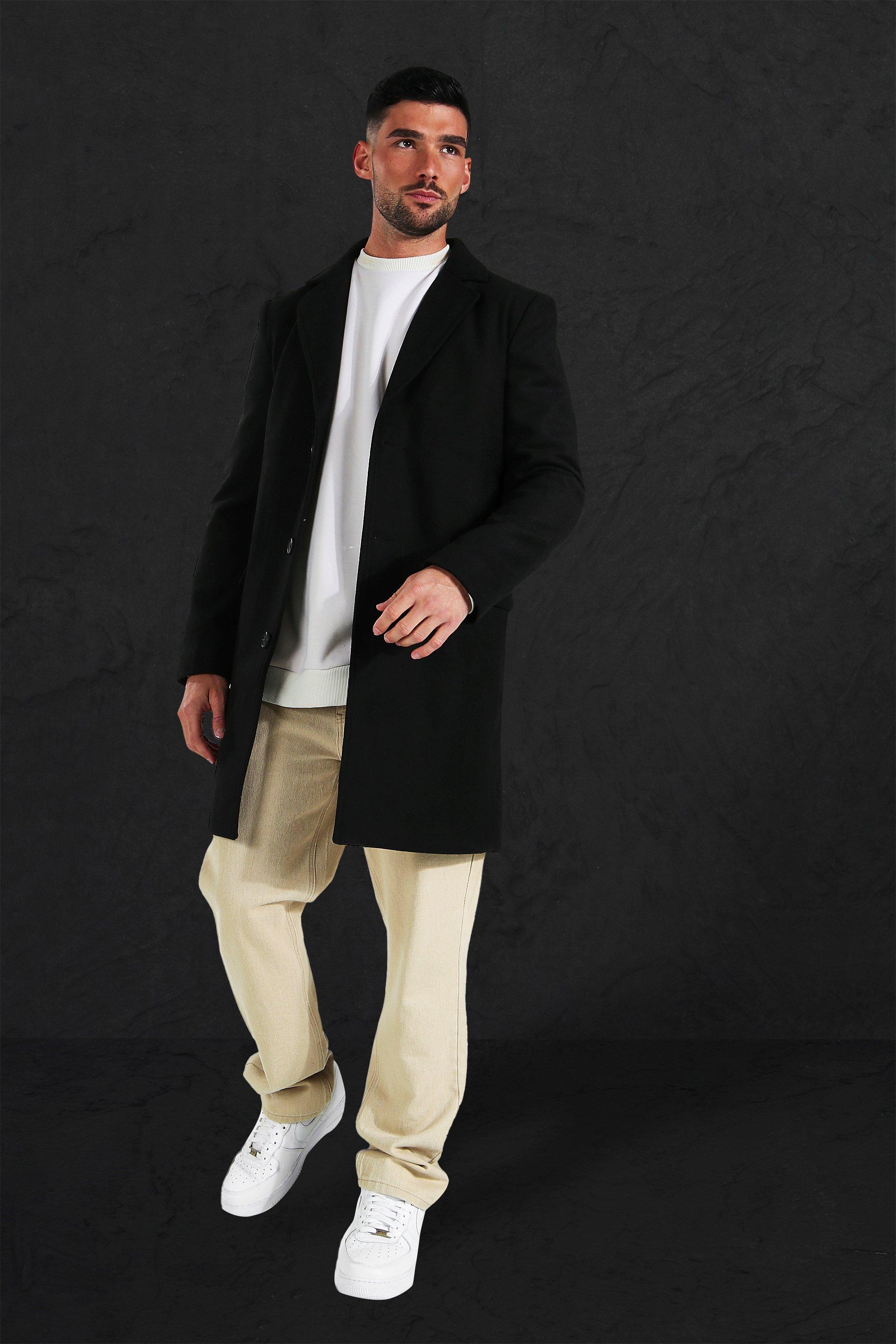 Single breasted wool mix overcoat sale