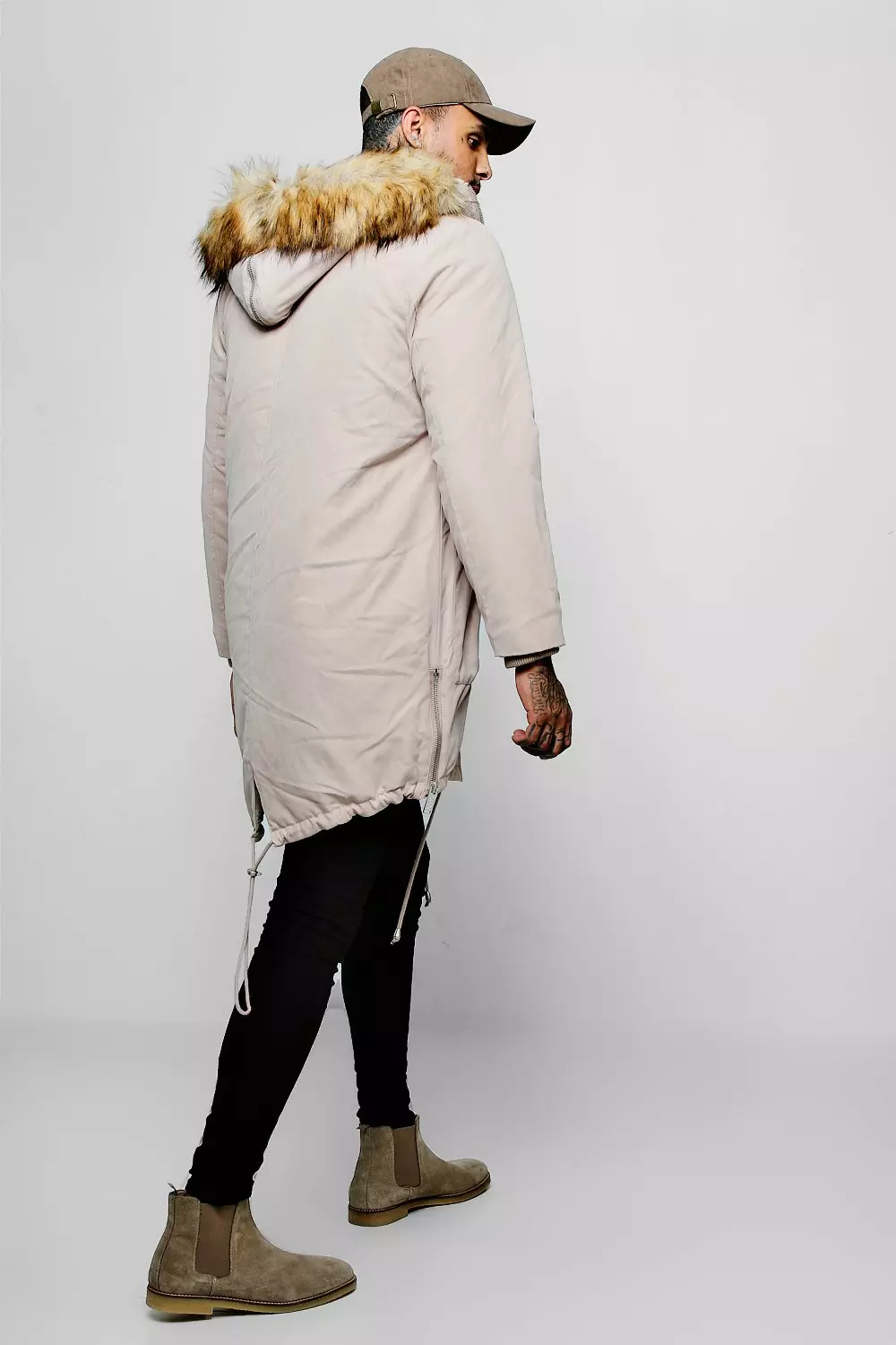 Peached Parka With Faux Fur Split Hood alternative image