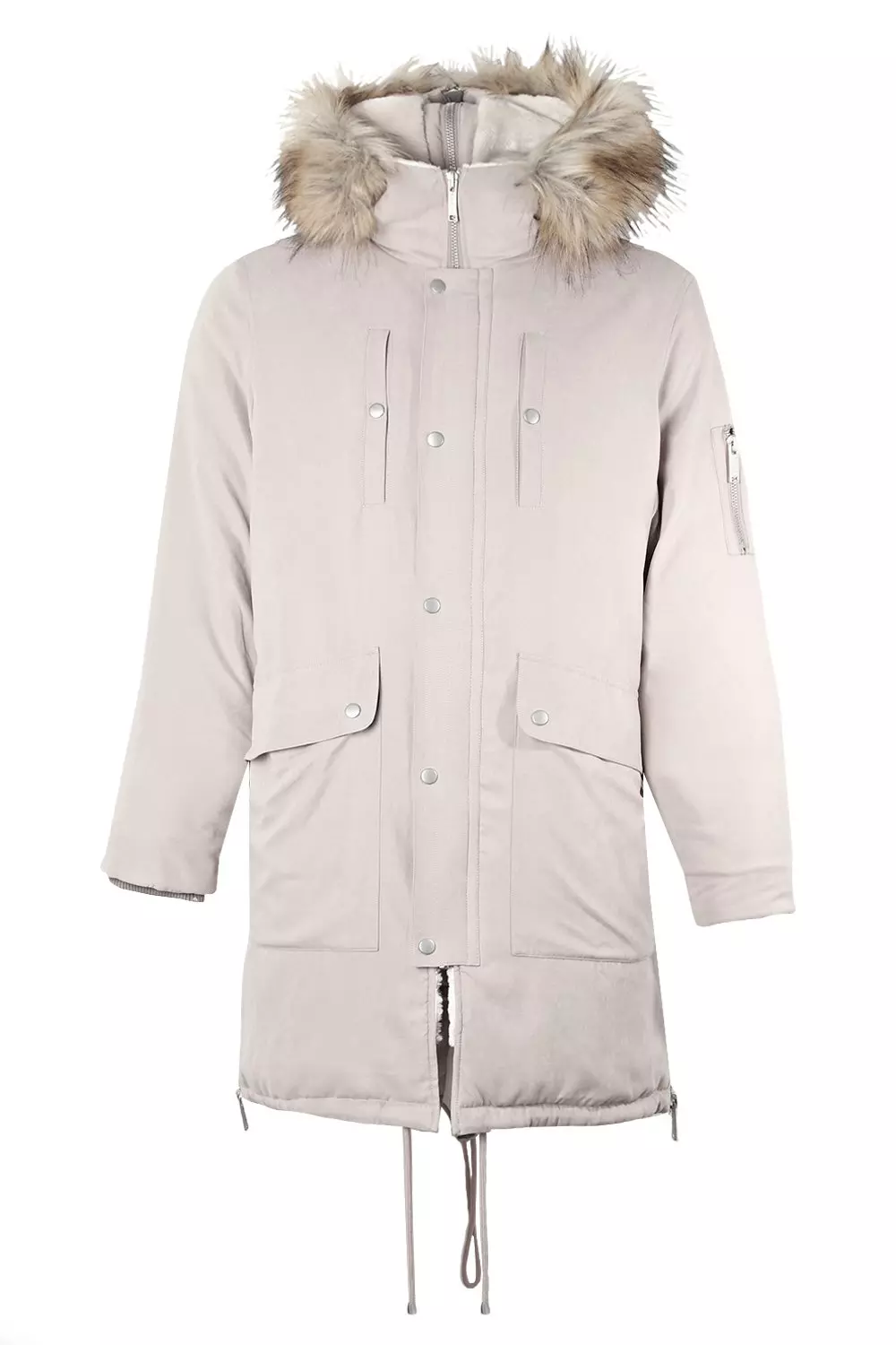Peached Parka With Faux Fur Split Hood alternative image