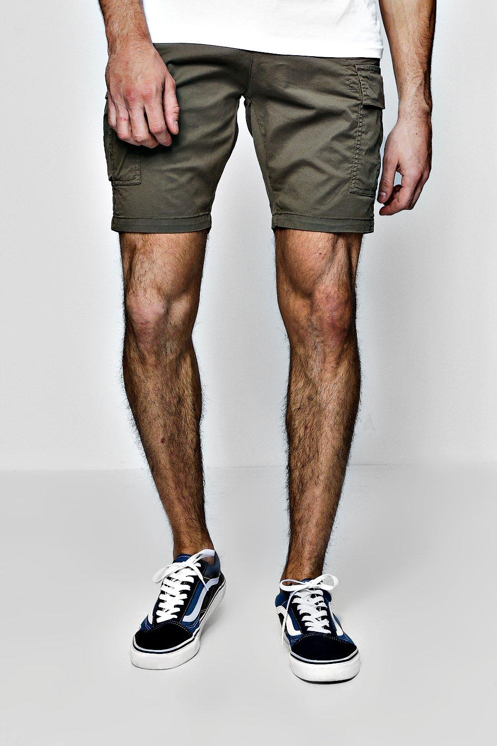 mens skinny cargo shorts