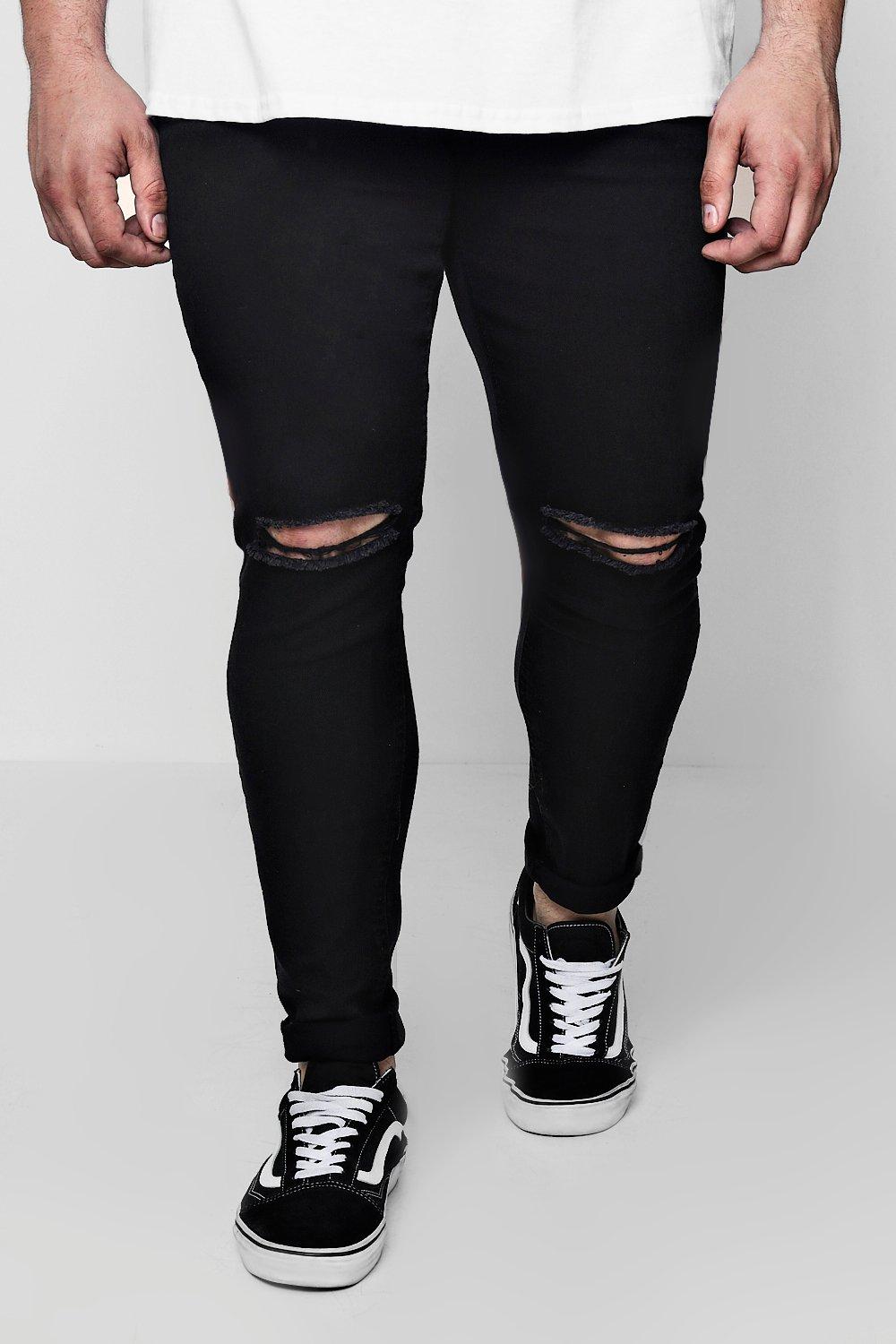 big and tall black ripped jeans