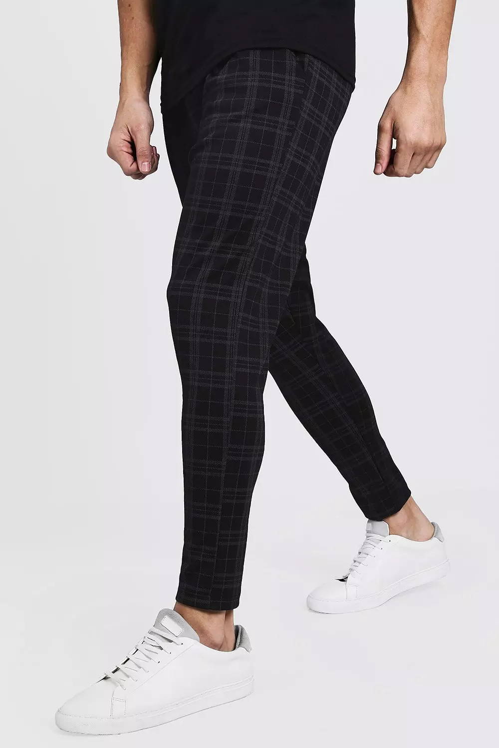 Smart Checked Jogger boohooMAN USA