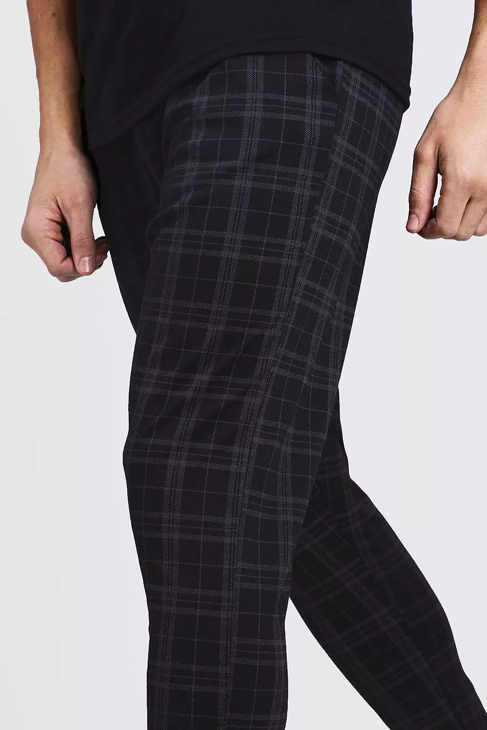 Boohooman smart checked jogger shop