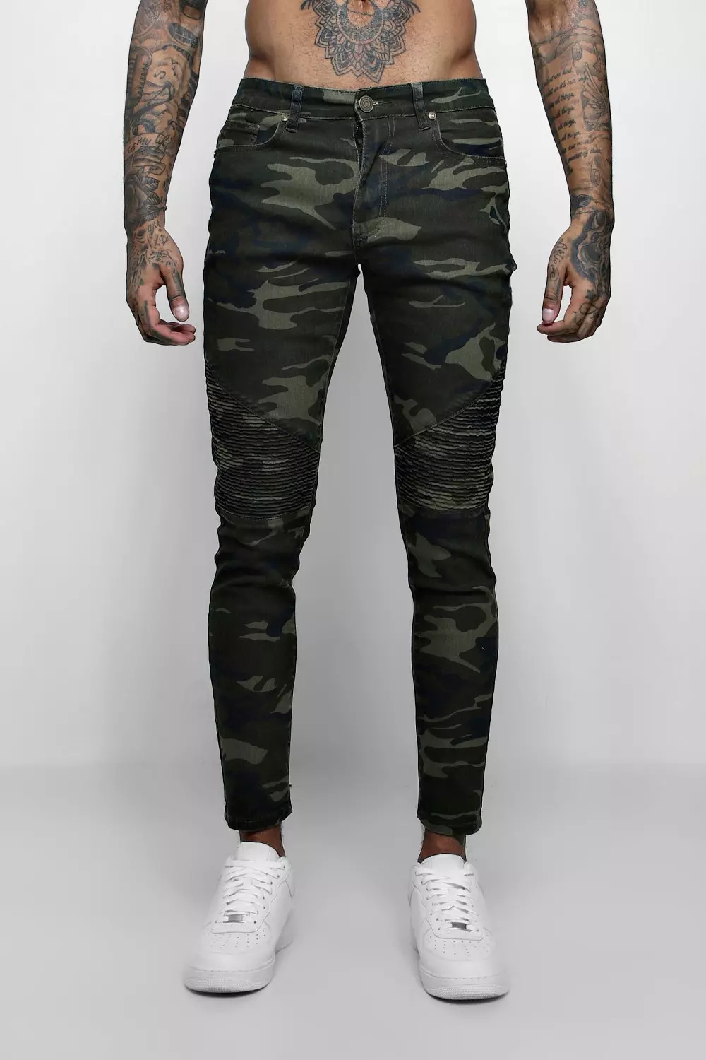 Camo biker jeans hot sale
