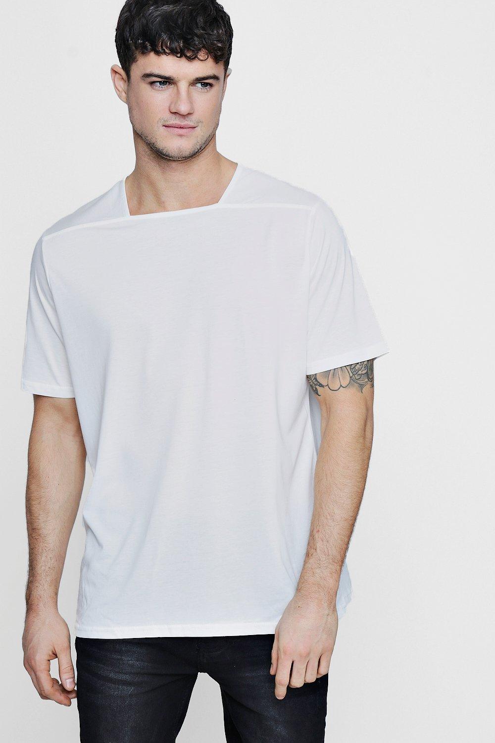 collarless t shirt with buttons