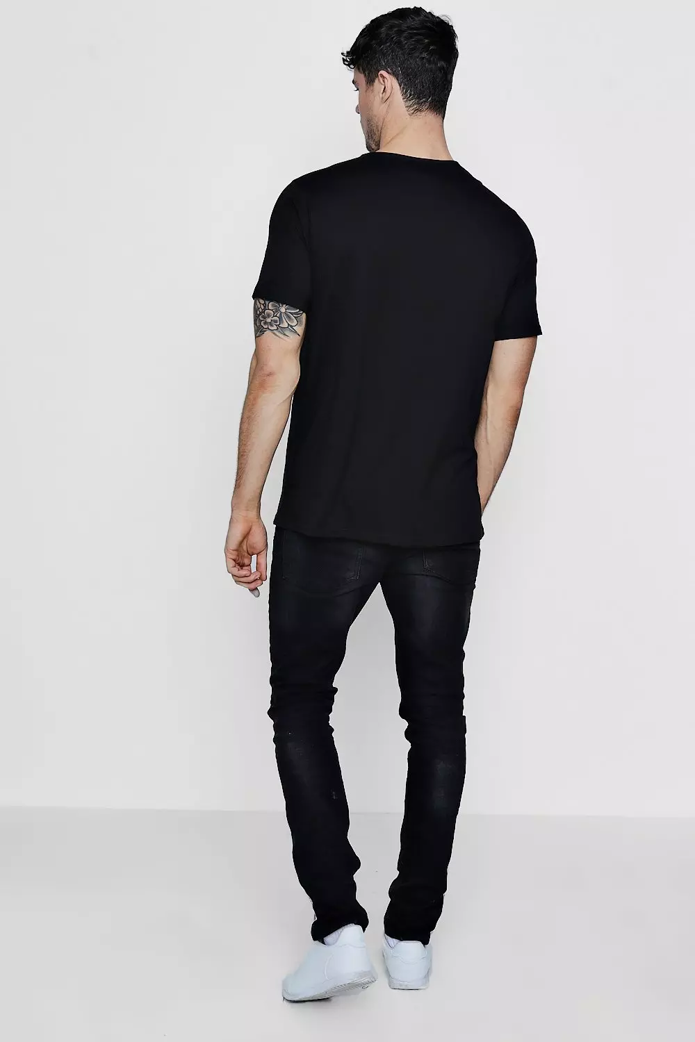 T-shirt sans col à encolure carrée, Noir autre image