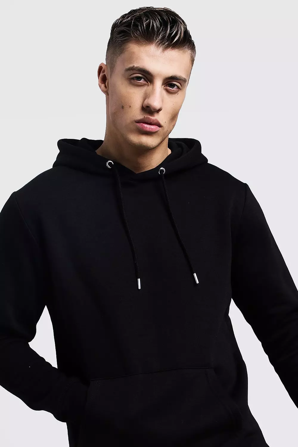 Black Basic Over the Head Fleece Hoodie alternative image