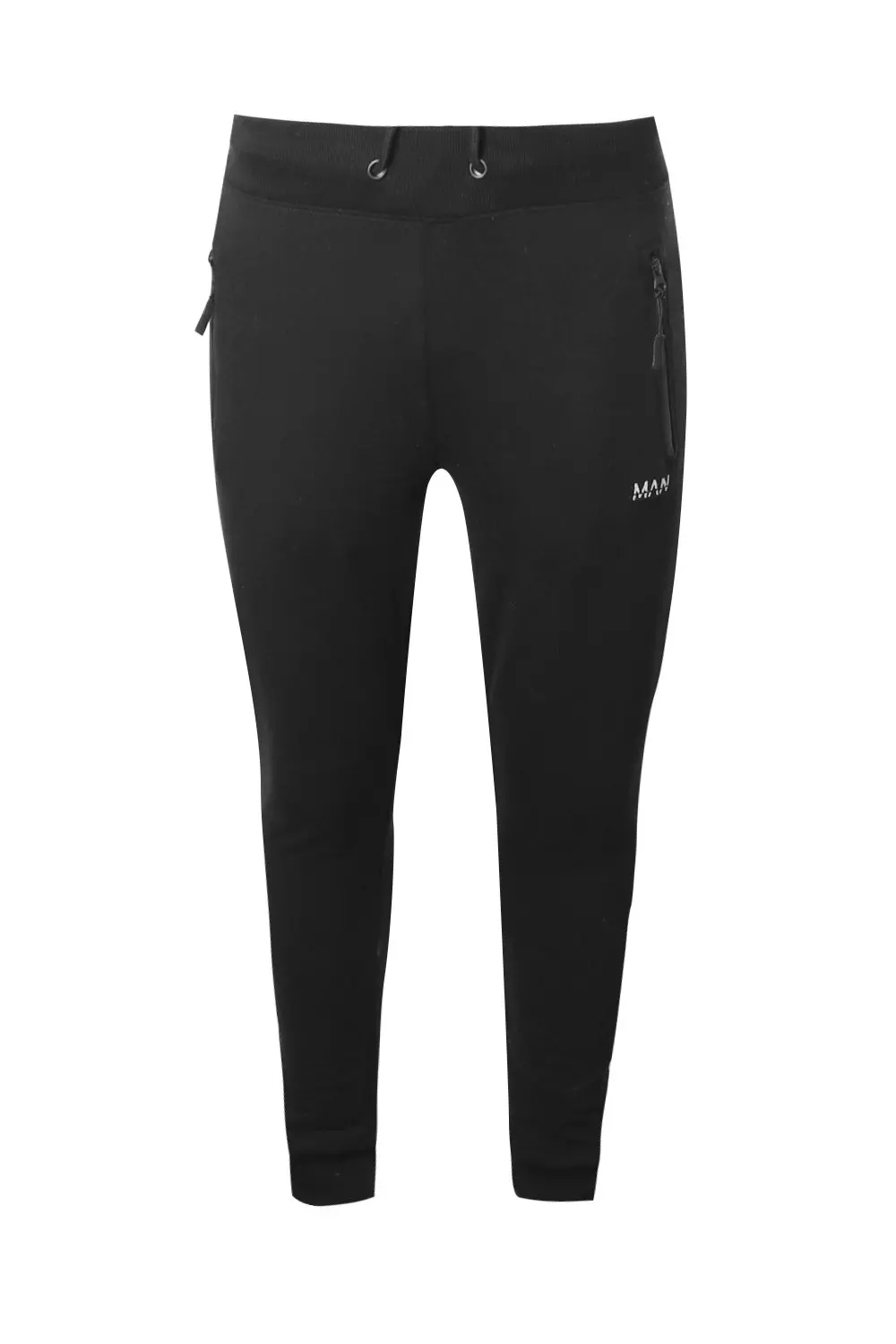 Black Skinny Fit Gym Joggers With Zip Pockets alternative image