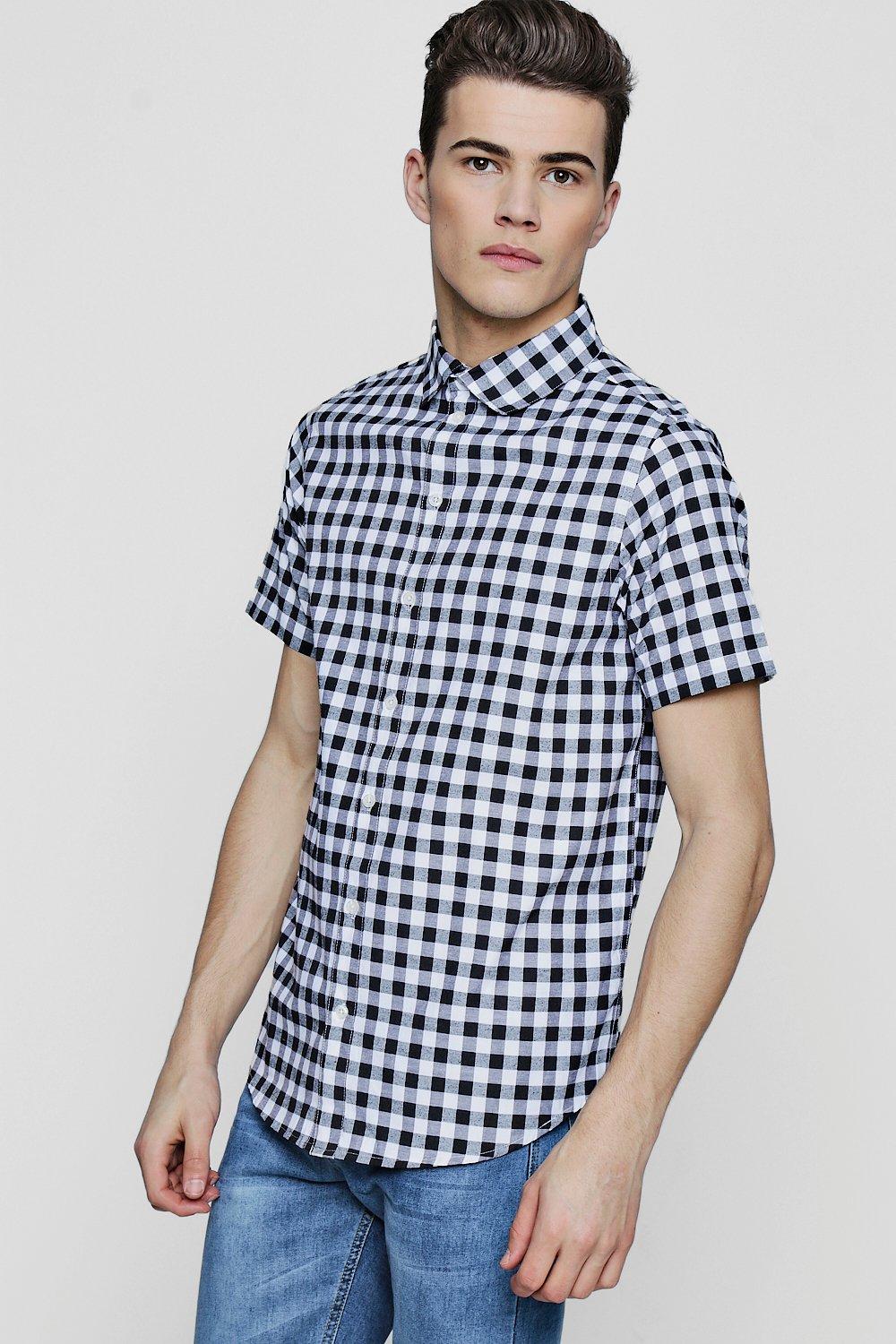 checkerboard sleeve shirt