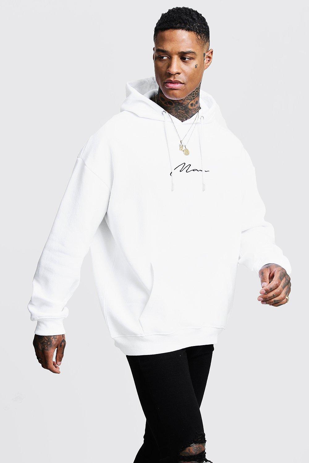 white hoodie oversized