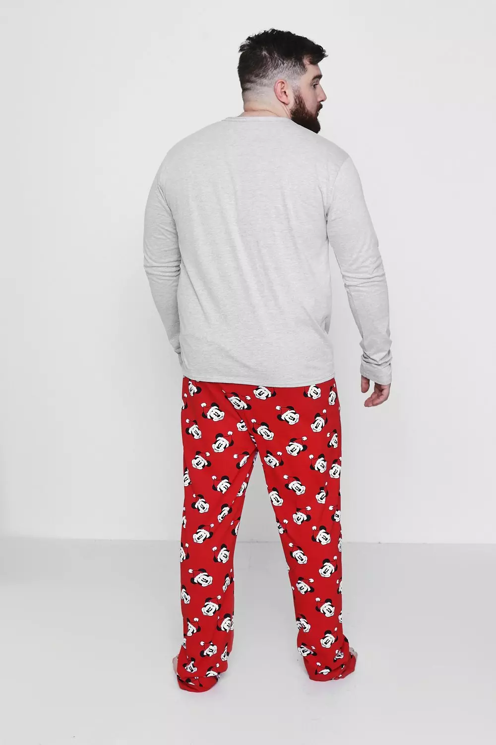 Plus Size Disney Mickey Christmas Pyjamas boohooMAN UK