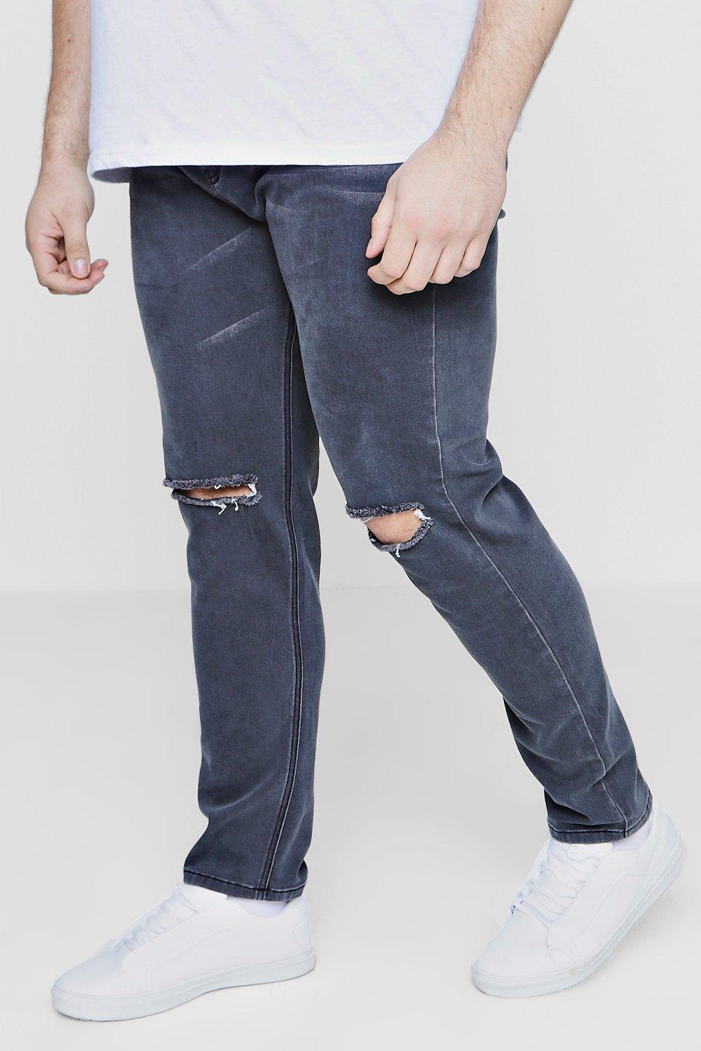 big and tall black ripped jeans