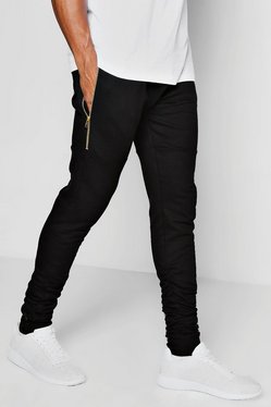 Skinny Fit Rouche Joggers | boohooMAN