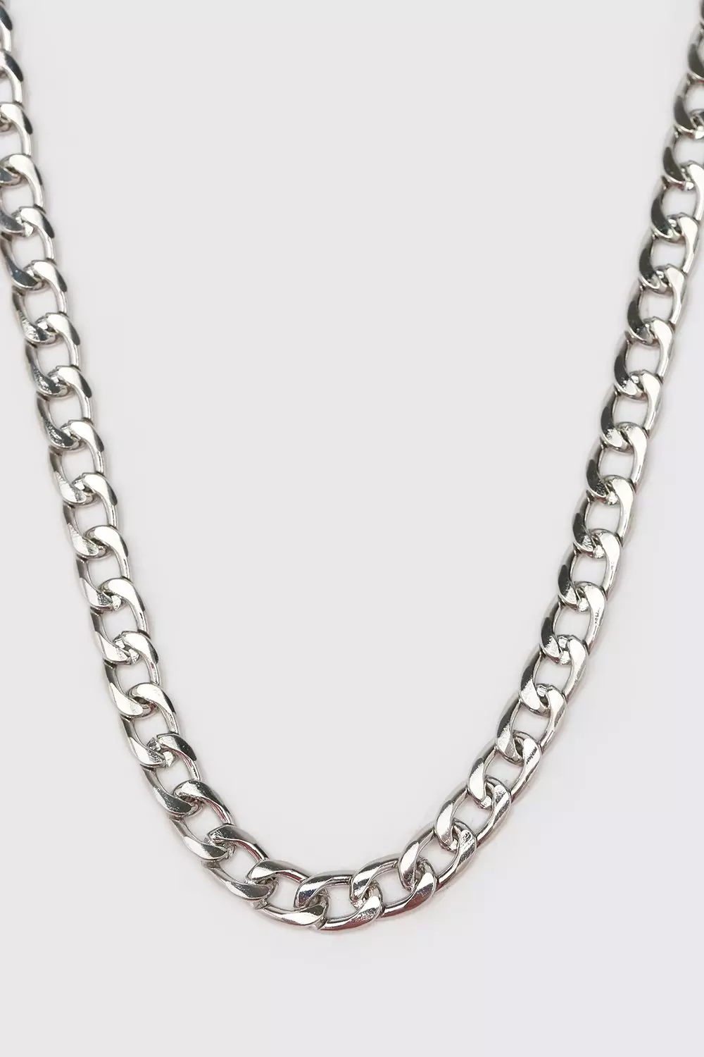 Silver Short Length Plain Chain Necklace alternative image