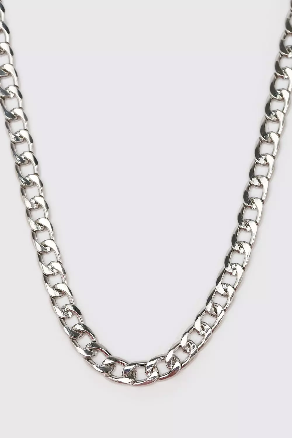 Silver Short Length Plain Chain Necklace alternative image