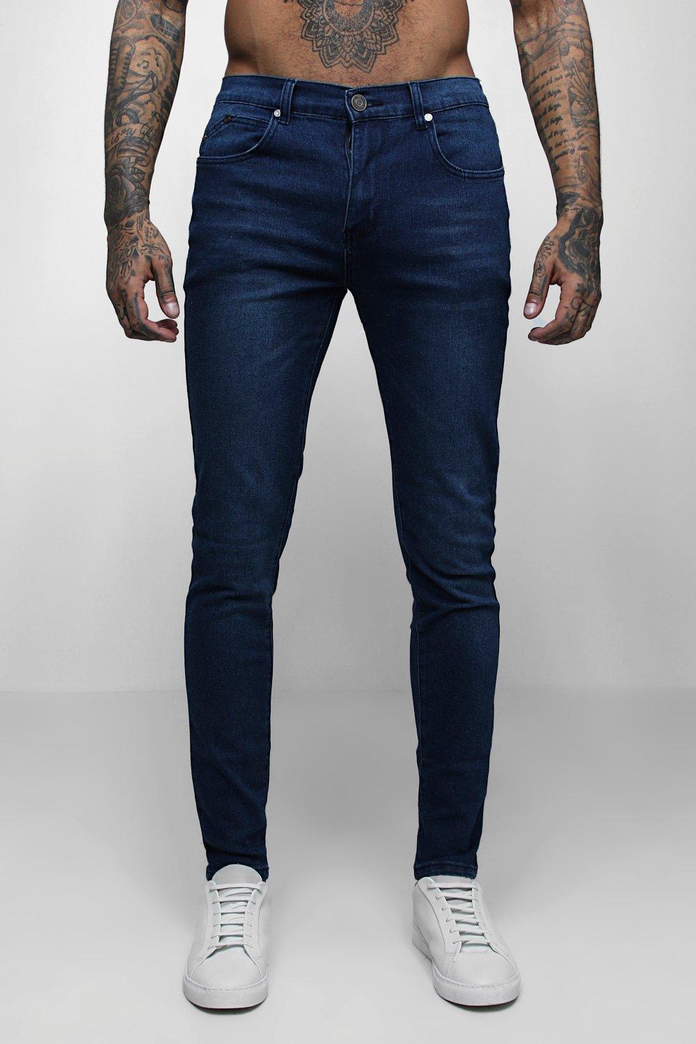 slim dark blue jeans
