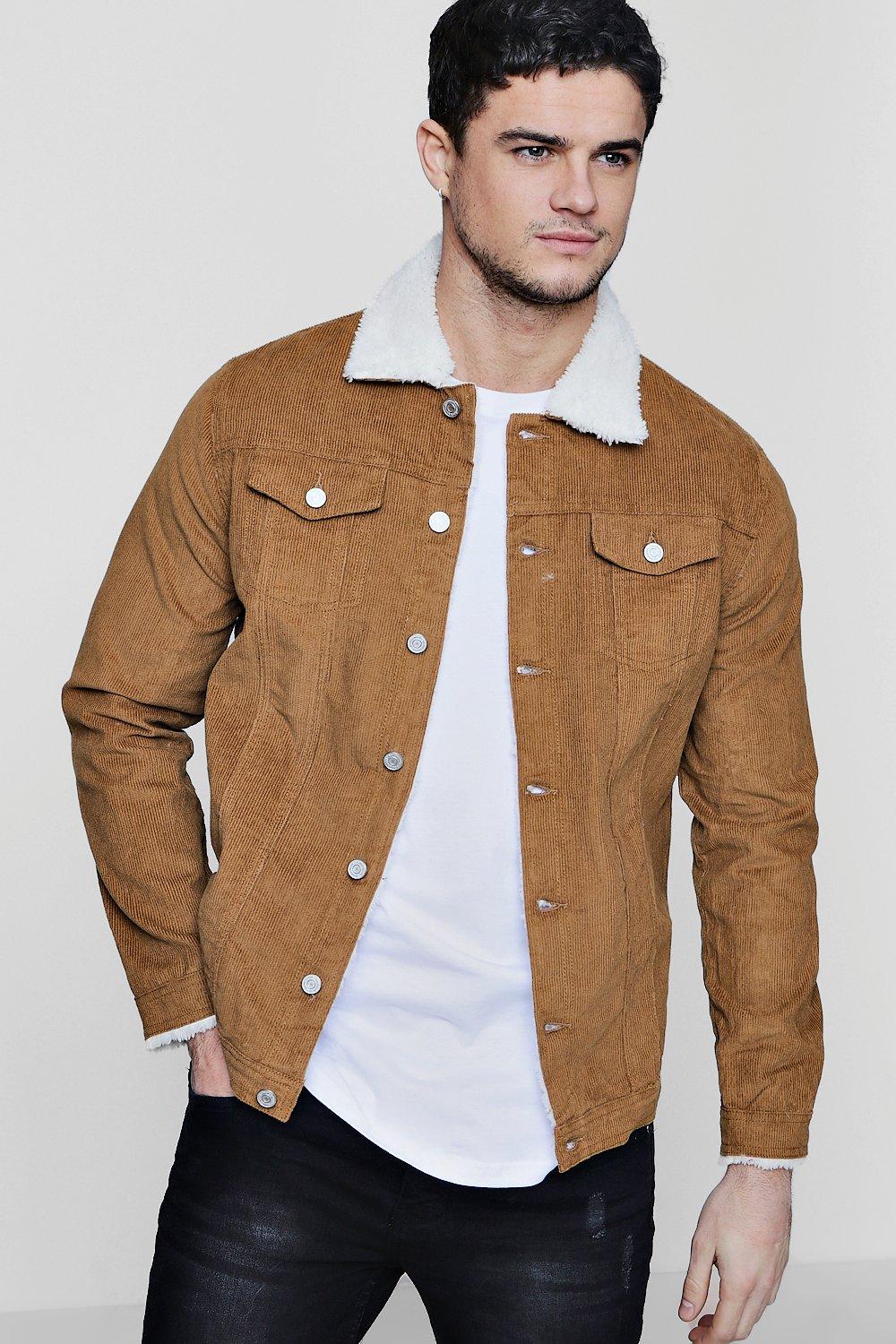 Borg Collar Cord Western Jacket | boohooMAN USA