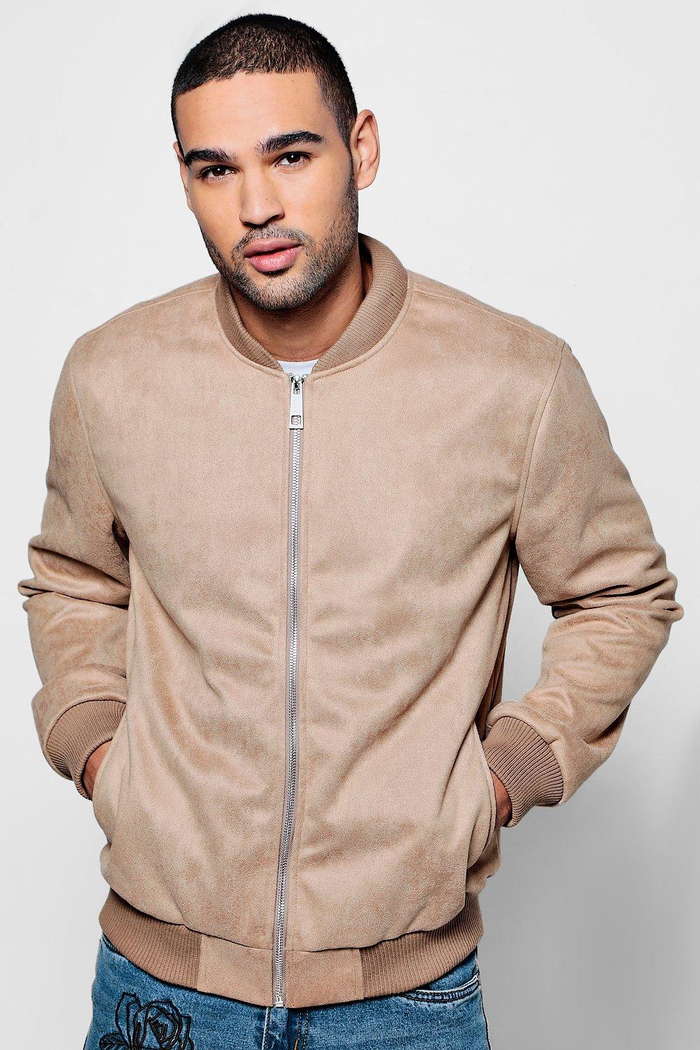 beige suede bomber jacket mens