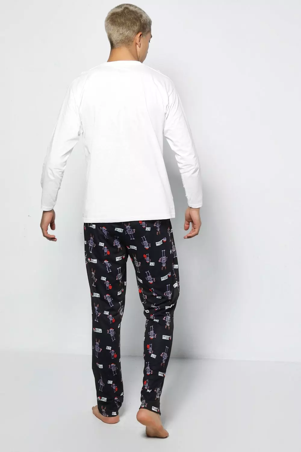 Robot Christmas Pyjamas boohooMAN UK